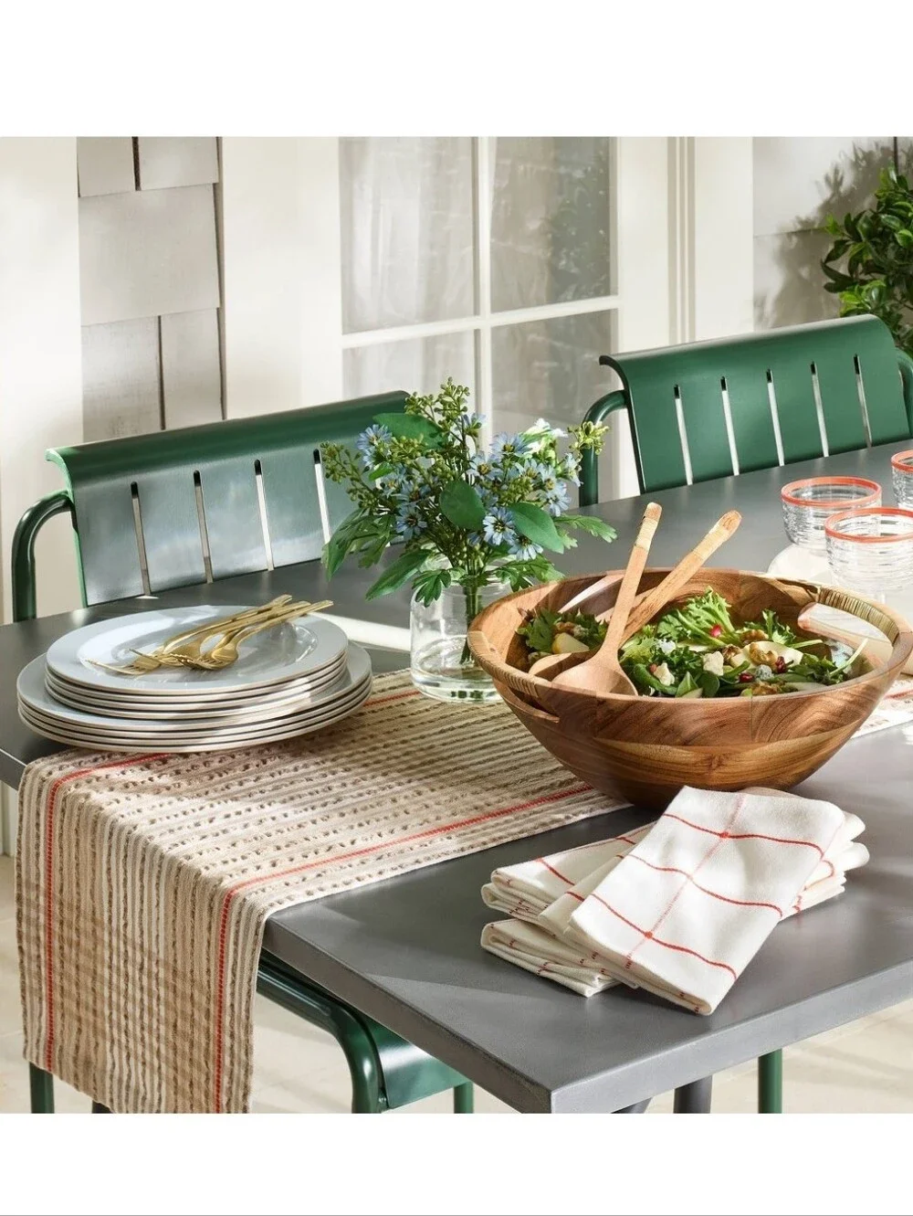 Hearth And Hand Tan Gingham Table Runner 72